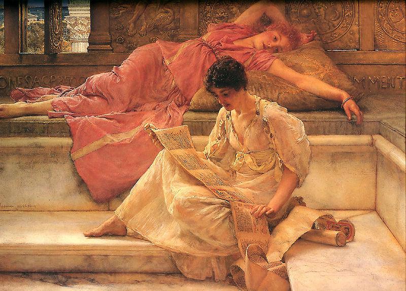 Sir Lawrence Alma-Tadema,OM.RA,RWS Favourite Poete France oil painting art